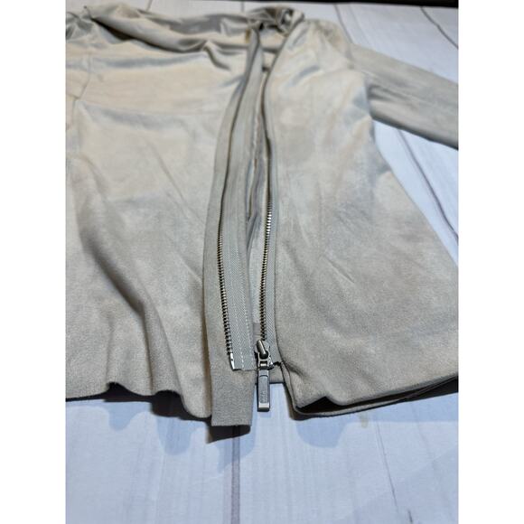 Tart Collections Women's Tan Faux Suede Full Zip Long Sleeve Jacket Size Small - Picture 3 of 6